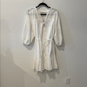 White Sheer Polka Dot Dress